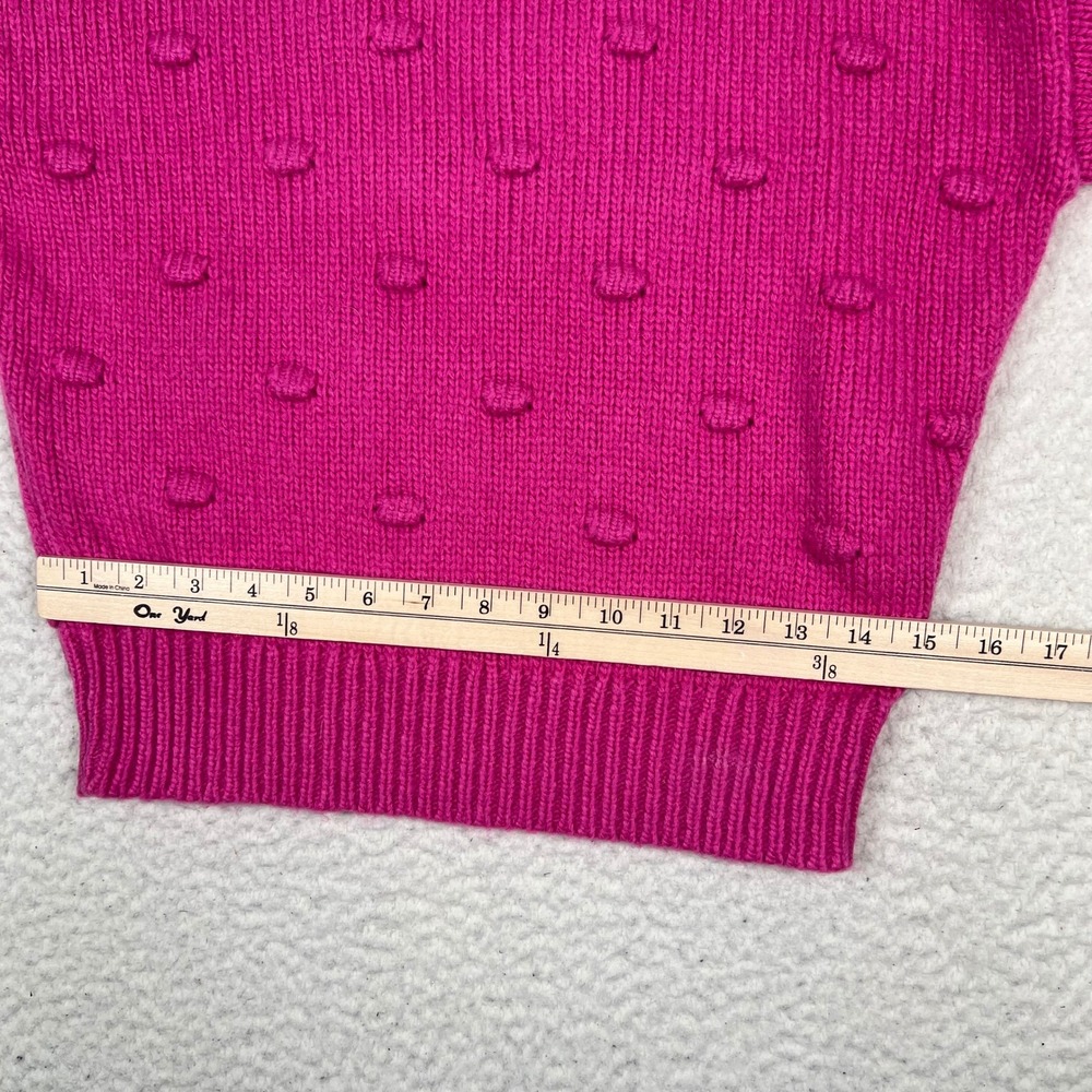 NWT Ann Taylor Bobble Knit Sweater Womens XS Pink Crew Neck Preppy Barbiecore - Picture 8 of 13